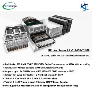 8U GPU Server with AMD EPYC 9005/9004 Series Processors and 8x OAM Accelerator