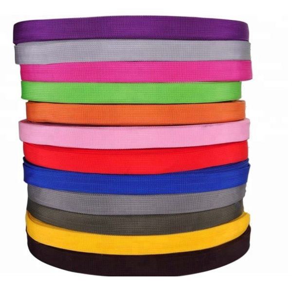Flat Polypropylene Webbing 25mm , Black Tote Bag Handles Webbing