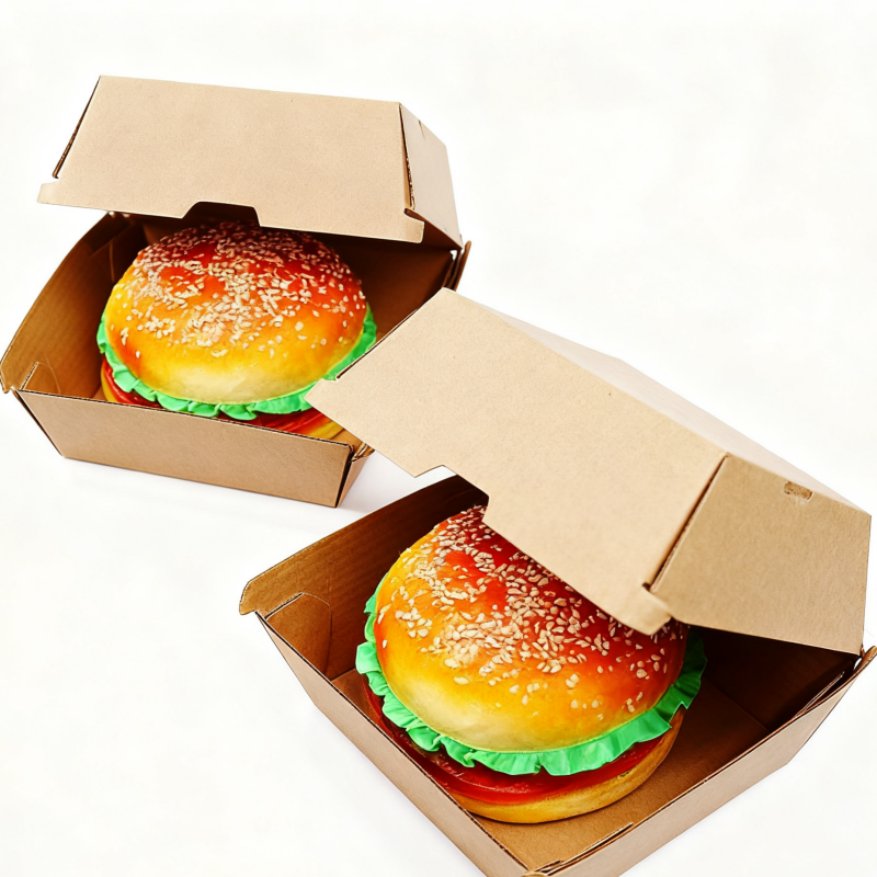 Eco-friendly and biodegradable corrugated cardboard packaging customized hamburger paper box