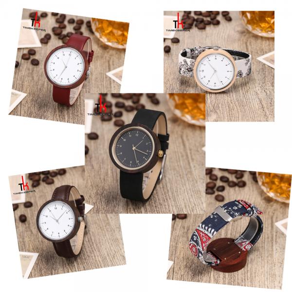 Maple Modern Wood Watches Leather Strap Pure Handmade For Man Woman