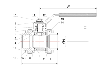 Lost Wax Casting 1000PSI 3PC Ball Valve 180C Threaded End Valve