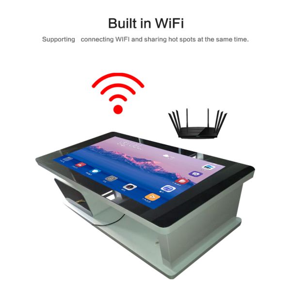 55'' Advertising Lcd Drawer Screen Interactive Touch Screen Smart Coffee Tables Game Table For Family