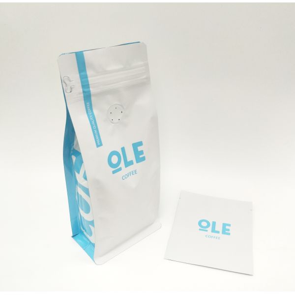Soft Touch Flat Bottom Pouch for Coffee Beans or Tea Customized Design
