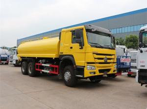 China Yellow 6x4 18m3 Tanker Truck Water Sprinkler Truck With HW76 Lengthen Cab on sale