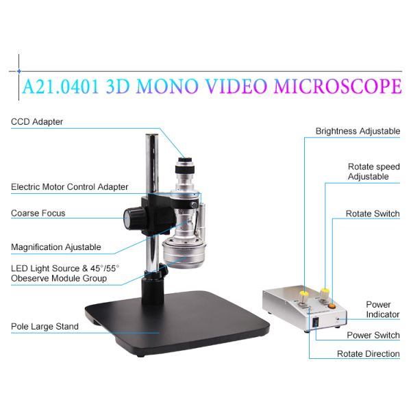 360° Rotation Electronic Industrial Digital Stereo Microscope Mobile Repair 3d