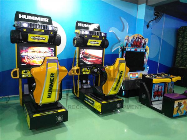 Car Racing Game Simulator Machines With Plastic / Alloy Steel Structure