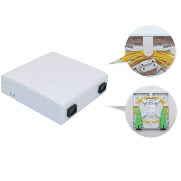 SC Simplex Fiber Optic Patch Panel - Wall Mountable Plastic Fiber Terminal Box for Cable Management