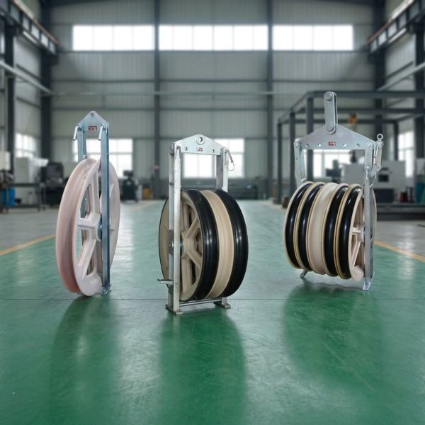 916mm Diameter 20-150kN Rated Load MC Nylon Sheave Stringing Blocks and Cable Pulling Blocks for Power Line Installation