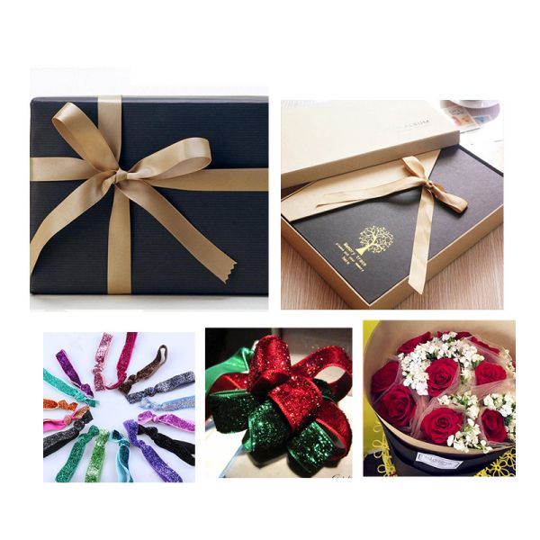 Customized logo Colorful 100% Nylon Solid Color Single Face flocked Stretch Velvet Ribbon