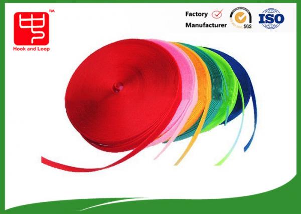 Quality Polyester Mix Nylon Colored Hook And Loop Rolls / Sew On Hook And Loop Fastener Fabric for sale