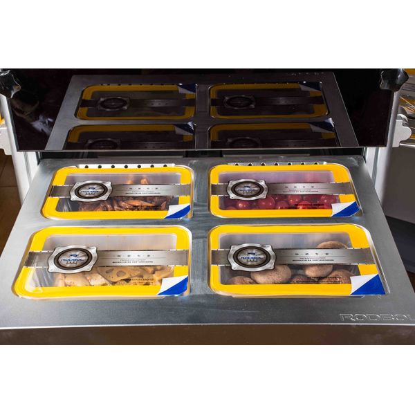 Auto Vacuum Food Tray Sealer Machine Gas Flushing Map Packaging Equipment