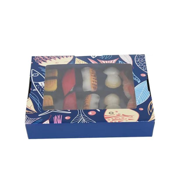 Folder Type Food Sushi Storage Cardboard Paper Packaging Boxes Eco Friendly