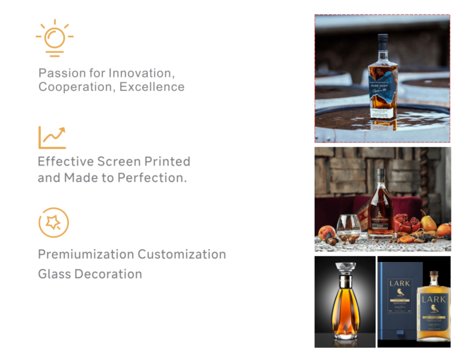 OEM Customized Glass Bottles For XO Bourbon Whiskey