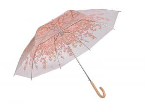  Outdoor Compact Transparent Rain Umbrella Plastic Colored Hook Handle Manufactures
