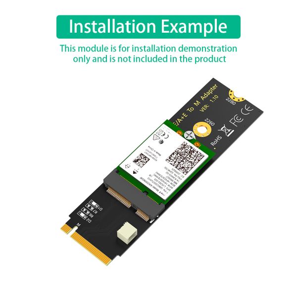 Upgrade Version M.2 NGFF A+E Key WiFi/Bluetooth Card to (NGFF) Key E/A+E to M Adapter Card for Intel AX200/AX201/AX210