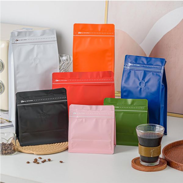 Wholesale Leak Proof Moisture Construction Recyclable Packaging Pouch Flat Bottom Coffee Zipper Bag