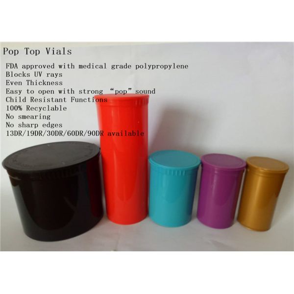 Three Piece Design Child Resistant Containers Moistureproof Multiple Translucent Colors