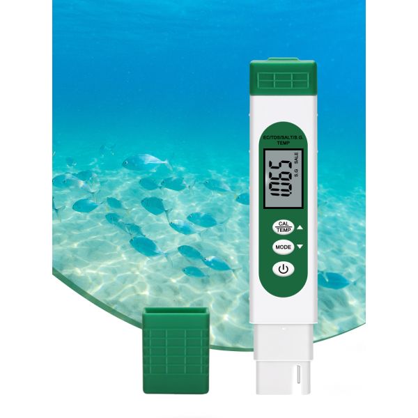 5-in-1 Multifunction Digital Salinity Meter with High-precision Probe and Automatic Temperature Compensation