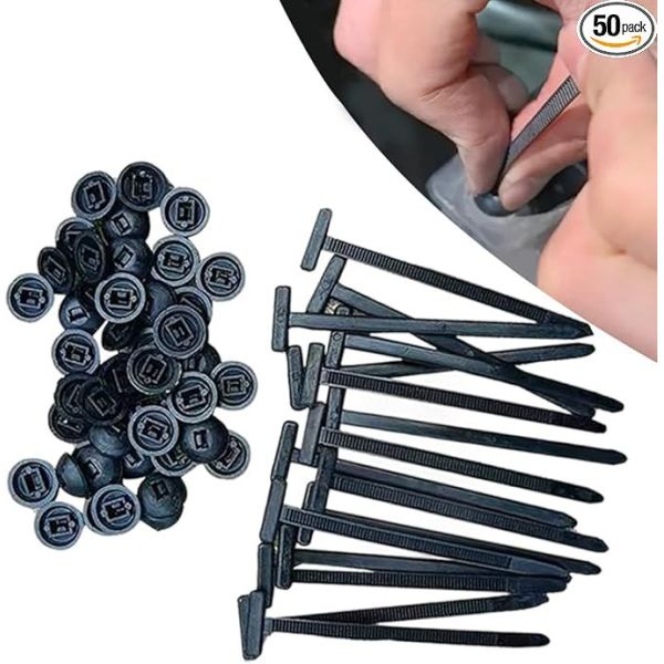 Nylon Car Cable Ties Self Locking Plastic Cable Fastener Universal With Hook Loop