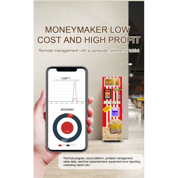 Fully Automatic Popcorn Vending Machine CE Certified, Multi Payment, Great Taste