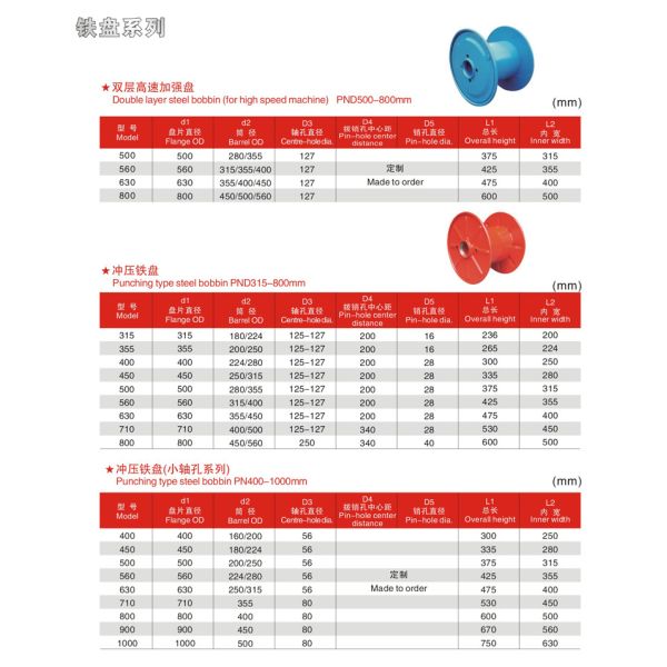 Double Layer High Speed Steel Bobbin Spool Cable Metal Drum