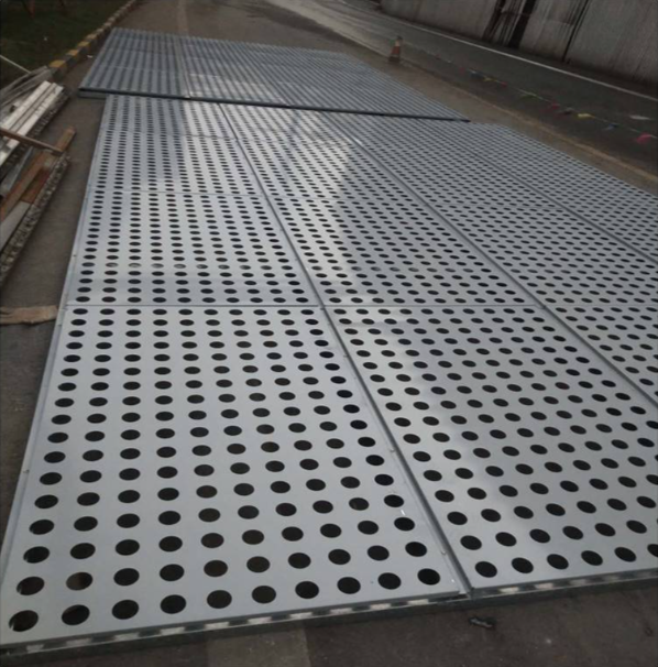 Perforated mesh panel with custom hole pattern design