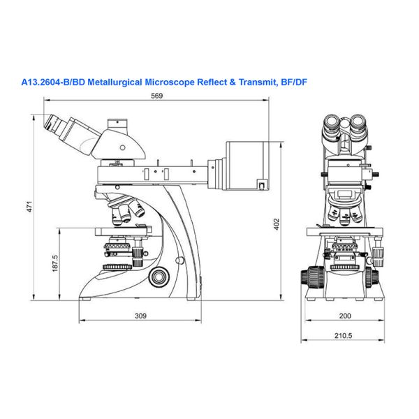 OPTO-EDU A13.2604-A Metallurgical Microscope, Reflect Light