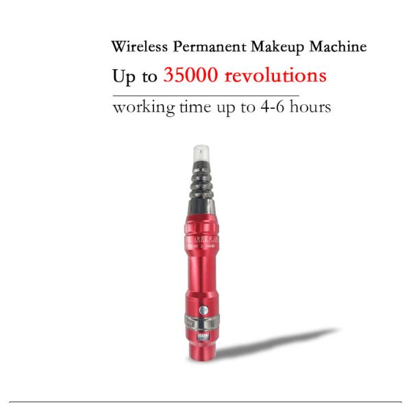 Red Permanent Makeup Tattoo Kit Electric Wireless Rechargeable Permanent Makeup Pen For Eyeline