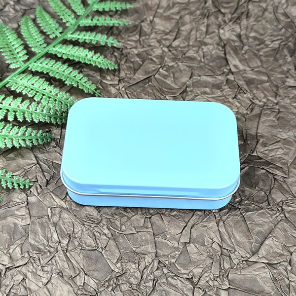 Rectangular Hinged Tin Box Plated Metal Container For Small Craft Perfume Tinplate