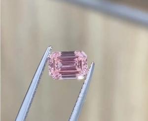  Synthetic Emerald Cut Lab Grown Pink Diamonds Jewelry Fancy Light Grade Manufactures