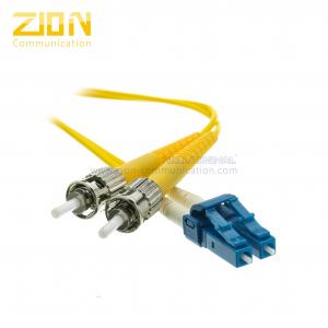 3.0mm PVC Jacket ST to LC Duplex Singlemode Fiber Optic Patch Cord in Yellow Manufactures