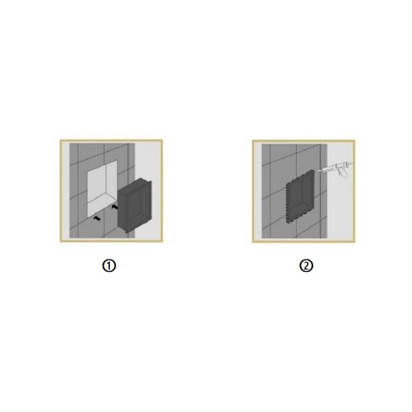 Rectangular Stainless Steel Niche In Bathroom Wall With LED Light